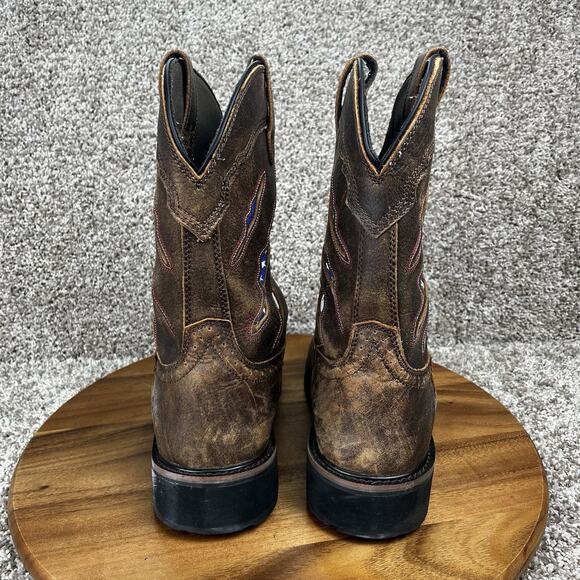 Mens Size 11 EW Wolverine Rancher Claw Wellington Work Boots American Flag READ - Picture 5 of 13